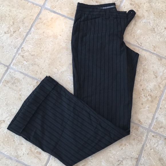 Express Editor slacks black and gray stripe size 8 - Picture 1 of 2